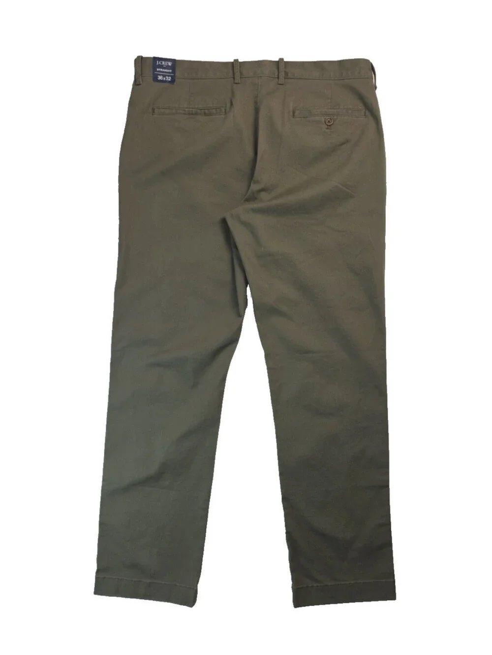 J Crew Olive Green Chino Pants Trousers Flex Straight Size 36x32 NEW NWT